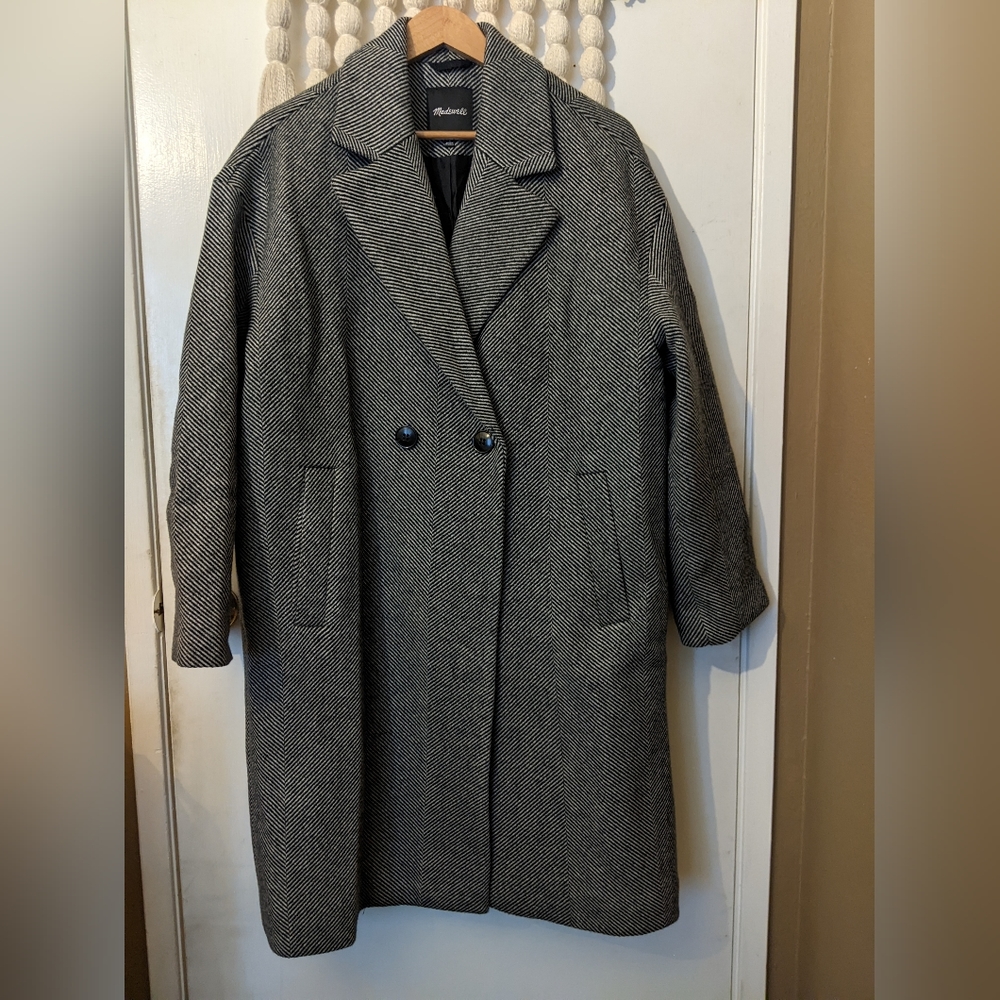Madewell Averdon Coat in Herringbone Insuluxe Fabric